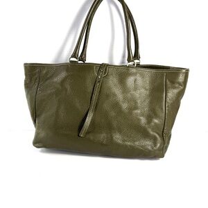 Guias  Olive Leather Tote Bag